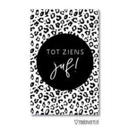 kadolabel panter tot ziens juf