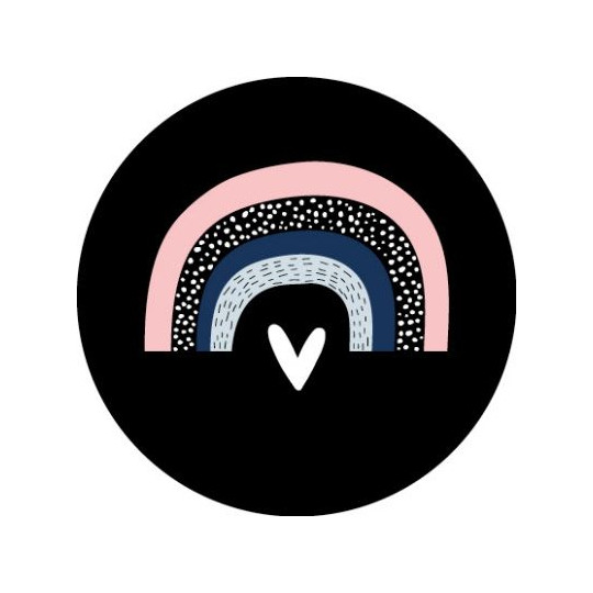 sticker regenboog zwart