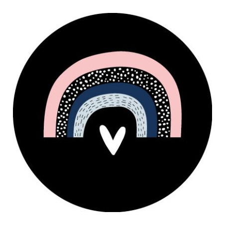 sticker regenboog zwart