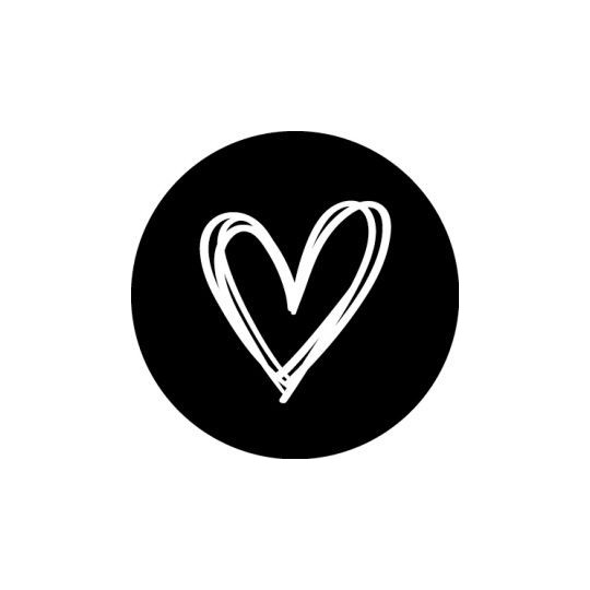 sticker zwart wit hart