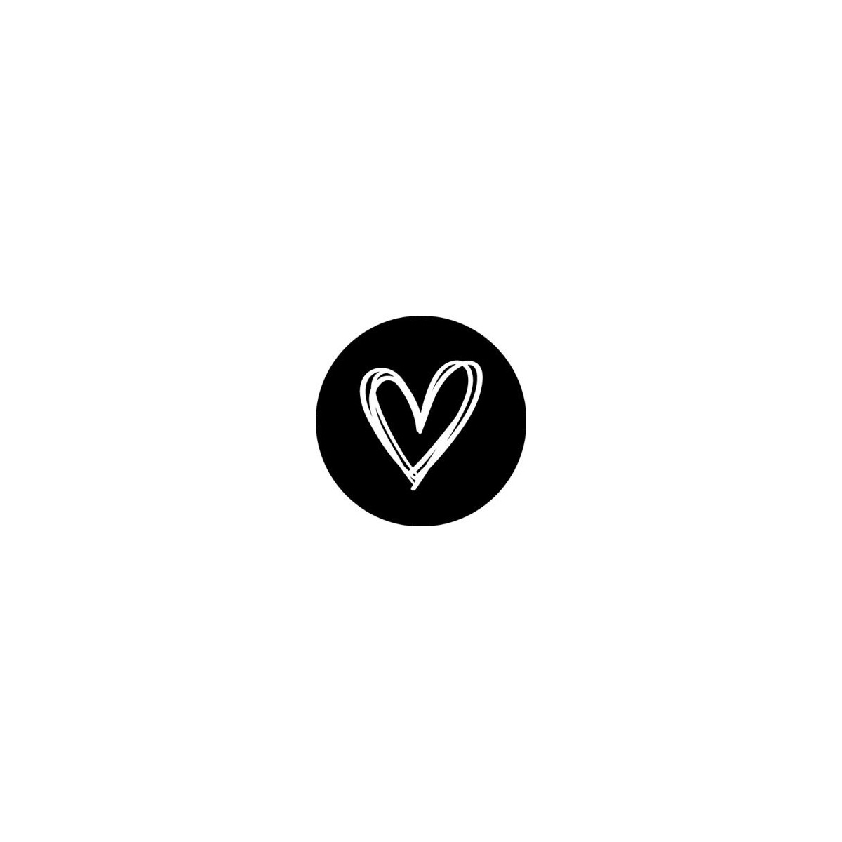 sticker zwart wit hart