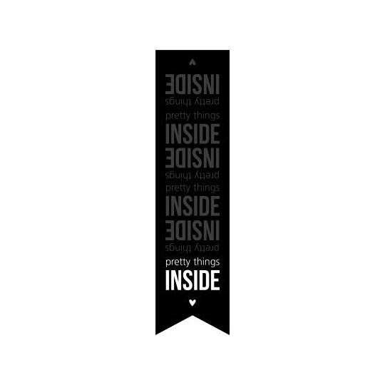Labelsticker pretty things inside zwart/wit 10 stuks