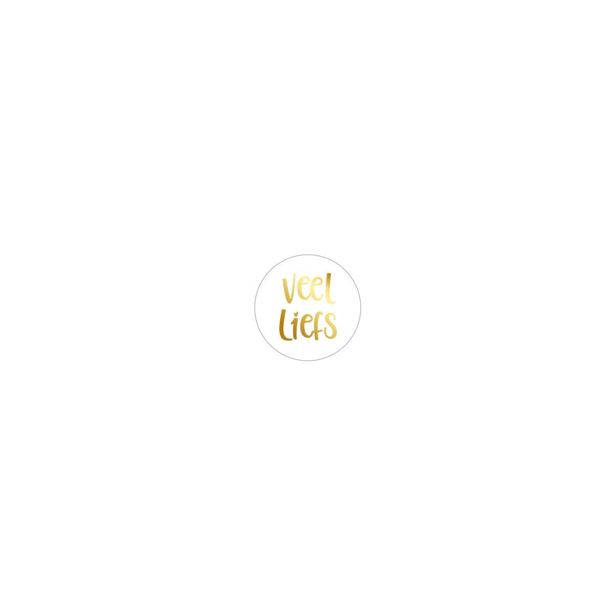 sticker veel liefs goud