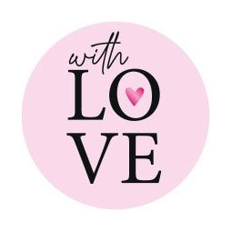 stickers with love roze goudfolie