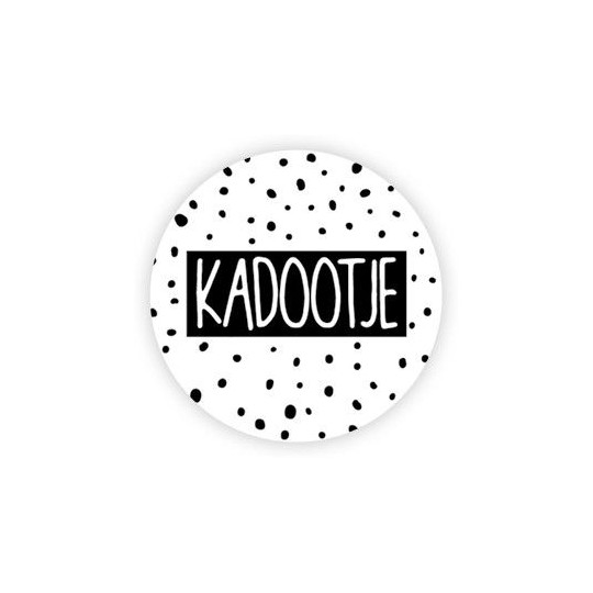 sticker stipjes kadootje wit zwart