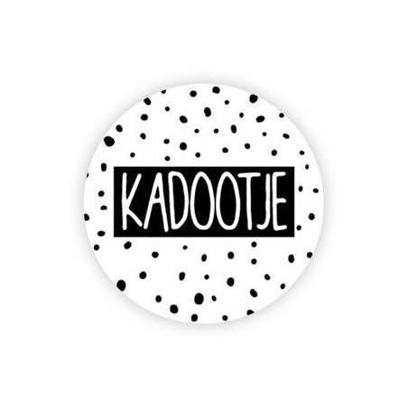 sticker stipjes kadootje wit zwart