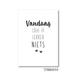 kaart vandaag doe ik lekker niets