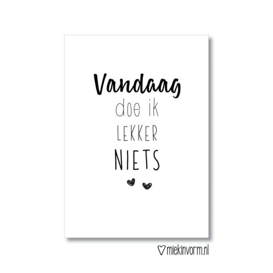 kaart vandaag doe ik lekker niets