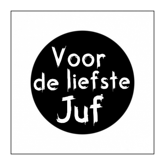 sticker liefste juf zwart wit