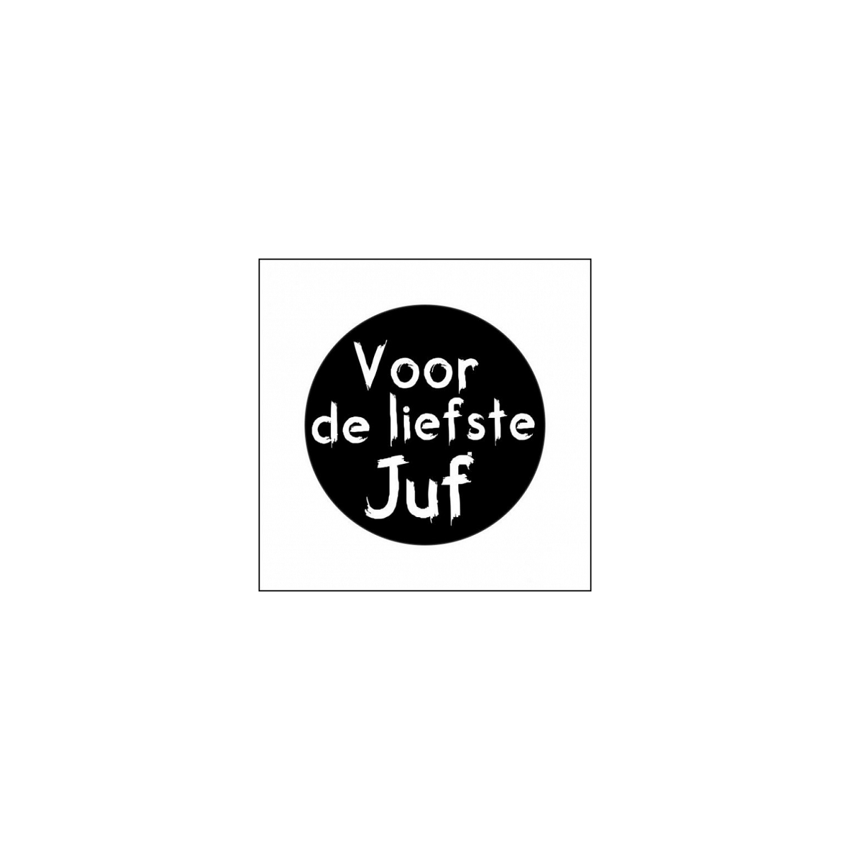 sticker liefste juf zwart wit