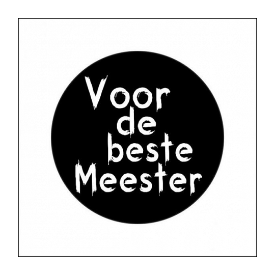 sticker voor de beste meester zwart wit