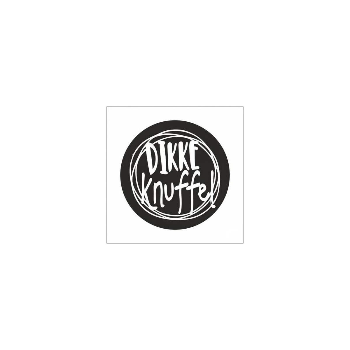 sticker dikke knuffel zwart wit