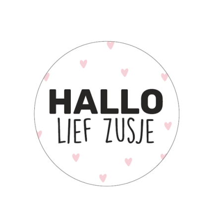 sticker hallo lief zusje