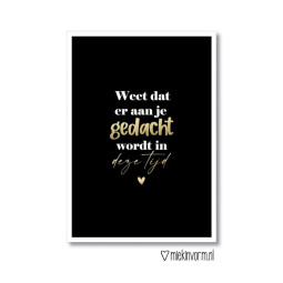 kerstkaart gedacht deze tijd
