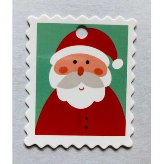 kerst postzegel label kerstman