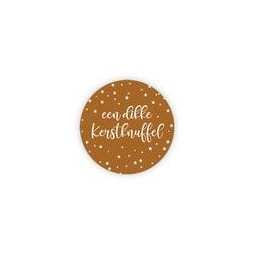 sticker een dikke kerstknuffel terra