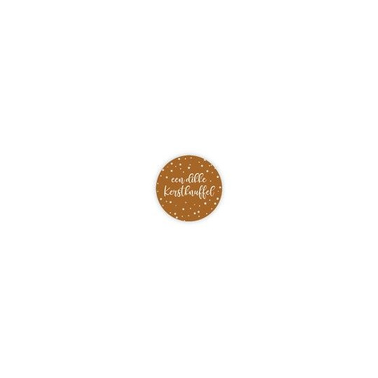 sticker een dikke kerstknuffel terra