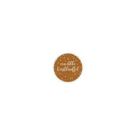 sticker een dikke kerstknuffel terra