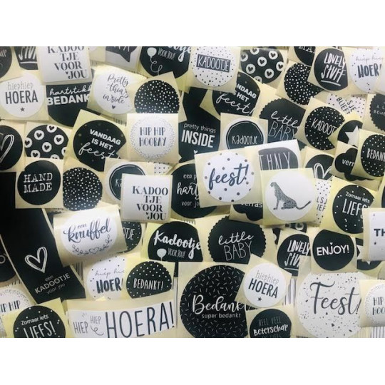 stickerpakket zwartwit