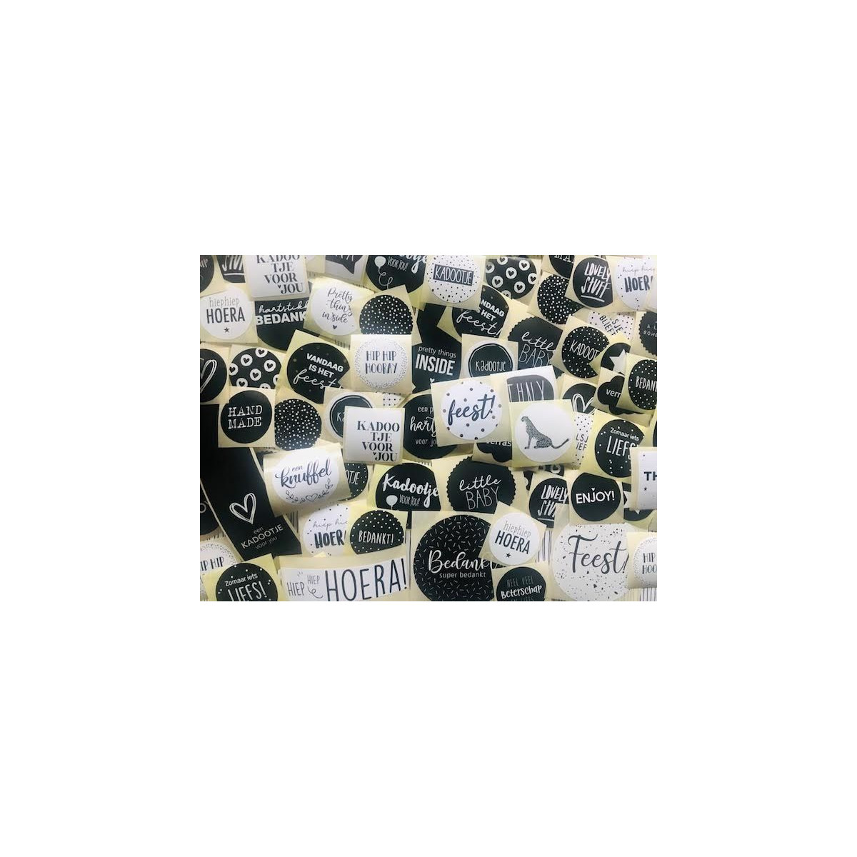 stickerpakket zwartwit