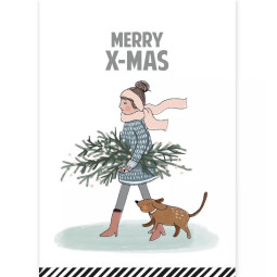 kaart Xmas meisje
