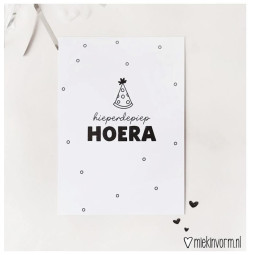 kaart hieperdepiep hoera feesthoedje