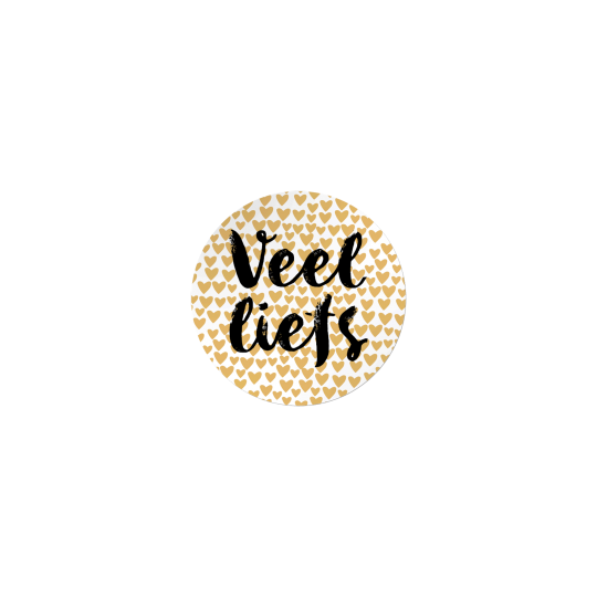 sticker veel liefs goud zwart