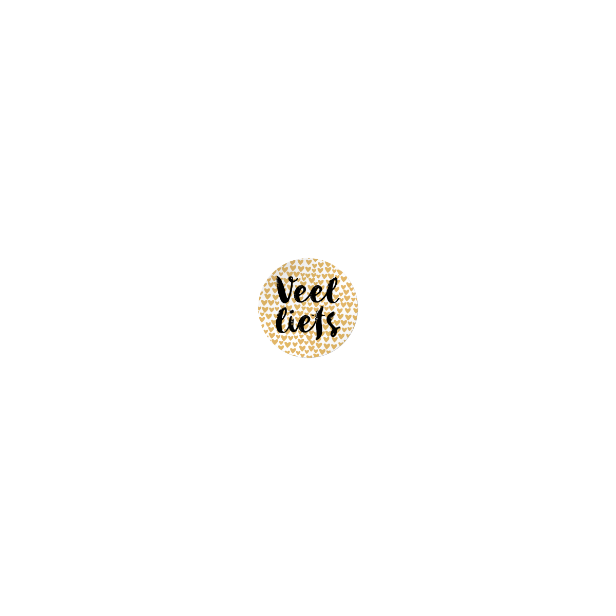 sticker veel liefs goud zwart