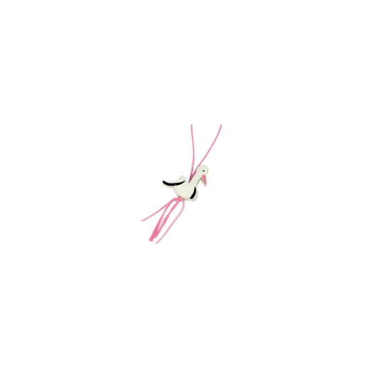 gelukspoppetje ooievaar roze