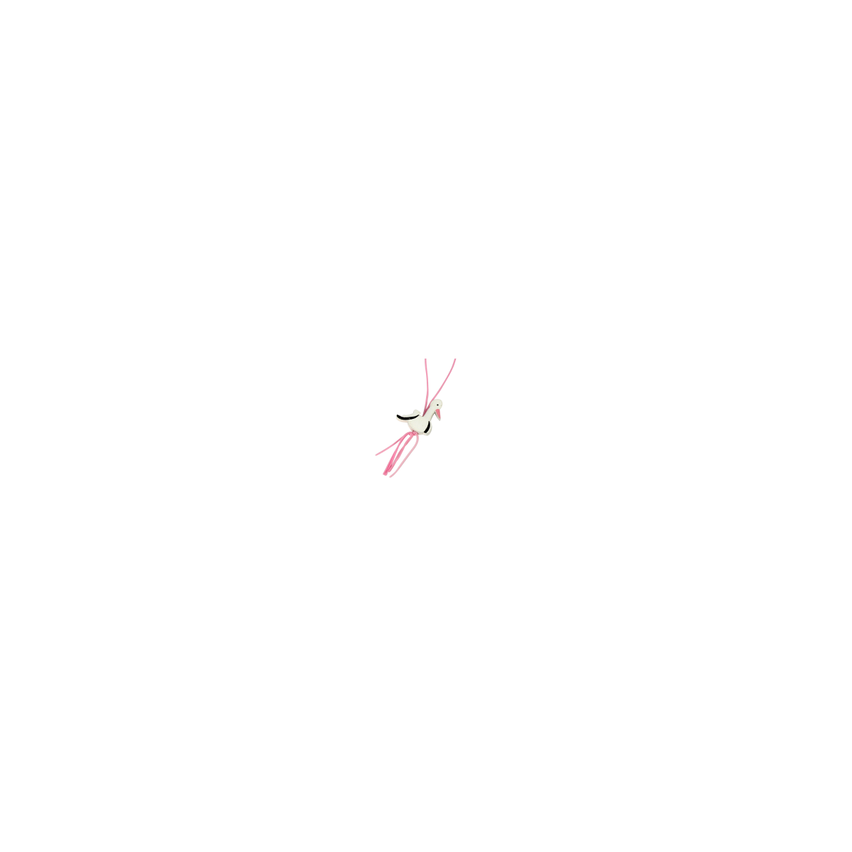 gelukspoppetje ooievaar roze