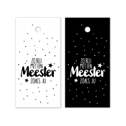 kadolabel blij meester