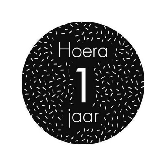 sticker 1 jaar zwart