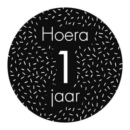 sticker 1 jaar zwart