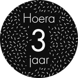 sticker 3 jaar zwart