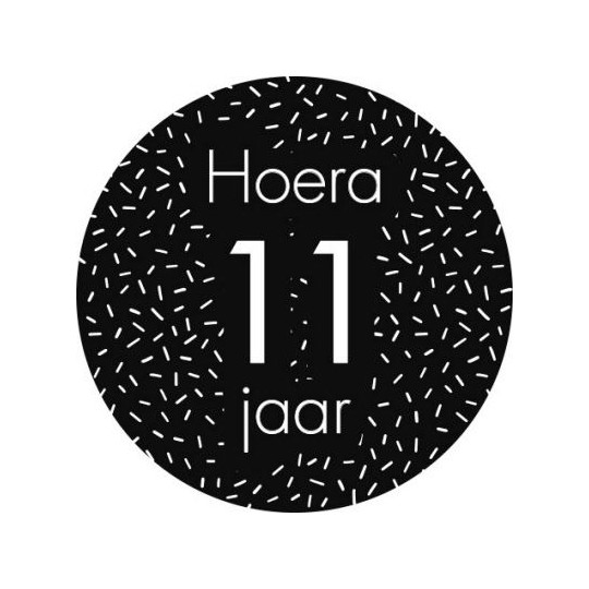 sticker 11 jaar zwart