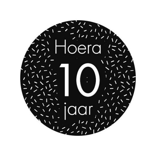 sticker 10 jaar zwart