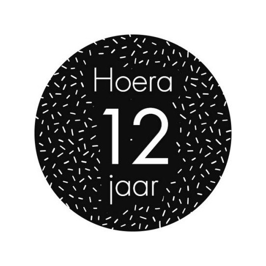 sticker 12 jaar zwart