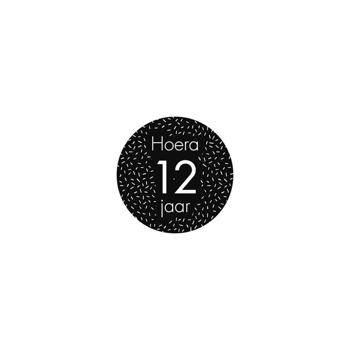 sticker 12 jaar zwart