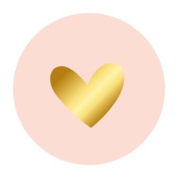 sticker hart goud roze