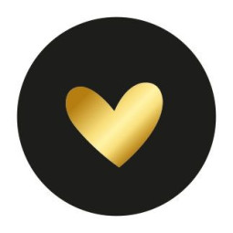 sticker zwart gouden hart