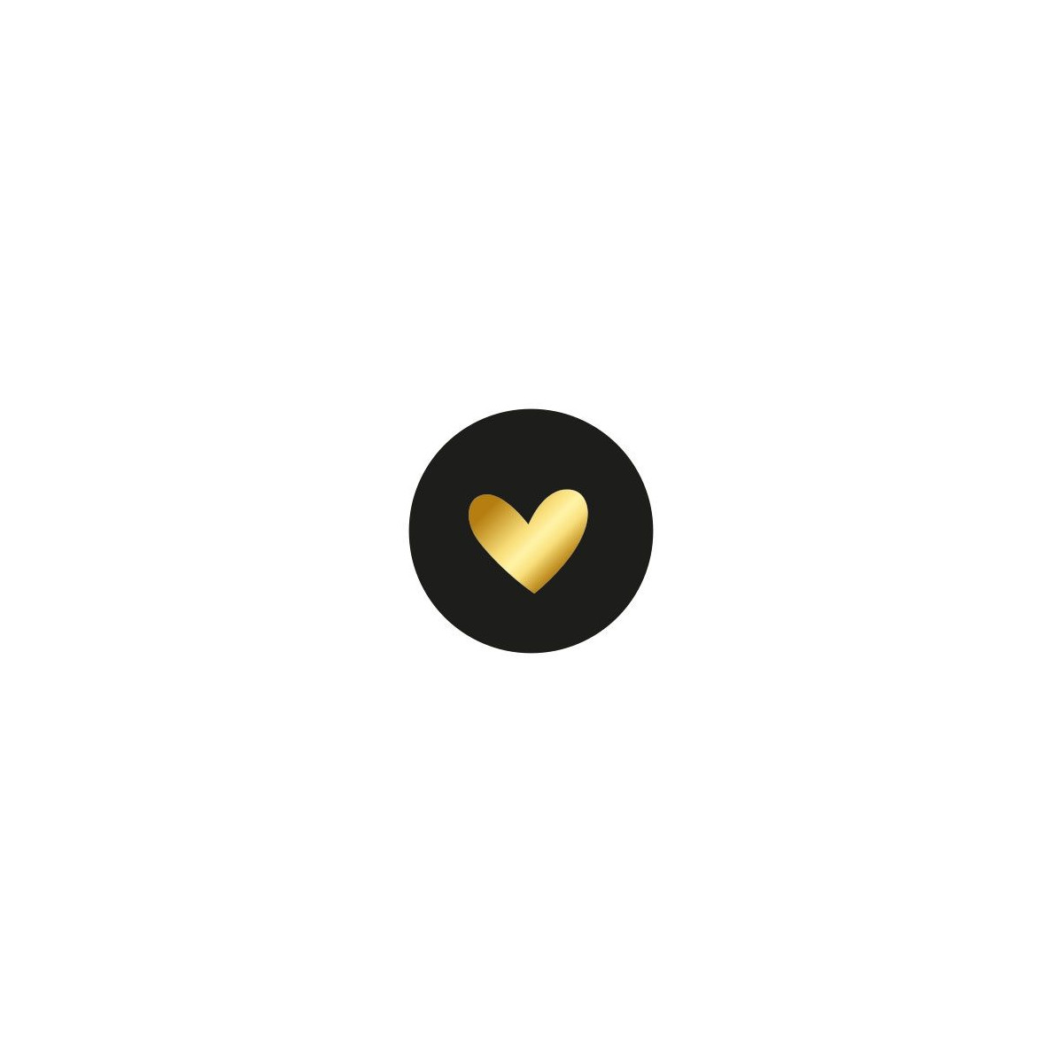 sticker zwart gouden hart