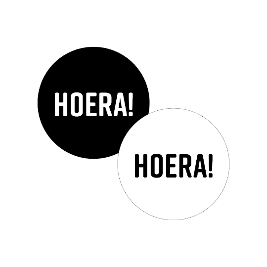 stickermix hoera zwart wit