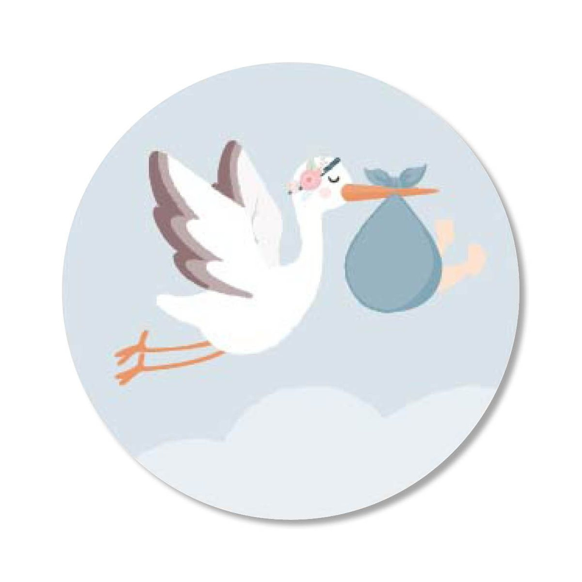 sticker babyjongen ooievaar