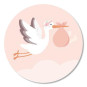 sticker babymeisje ooievaar