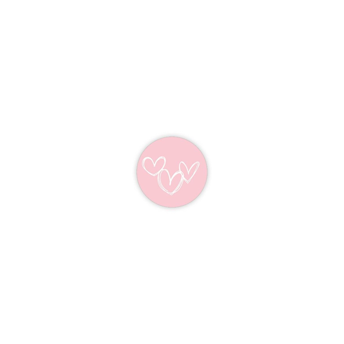 sticker rond roze hartjes