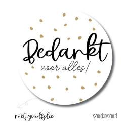 sticker bedankt voor alles