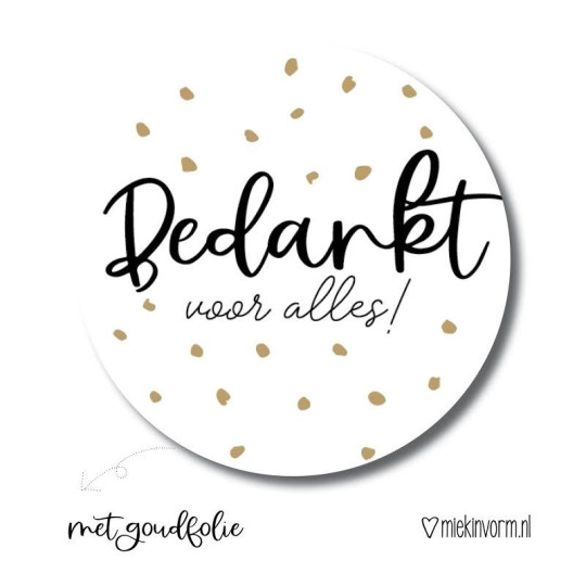 sticker bedankt voor alles