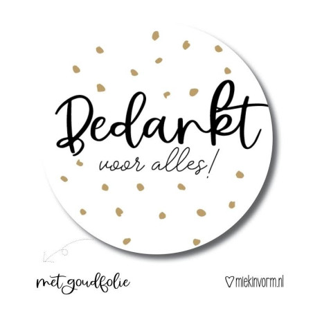 sticker bedankt voor alles