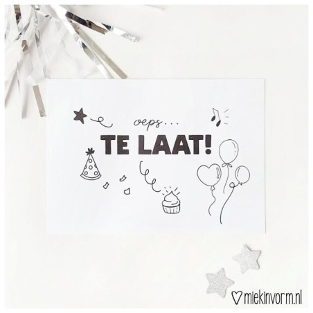 kaart oeps te laat