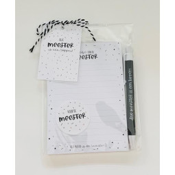 kadoset notitie briefje meester